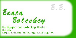 beata bolcskey business card