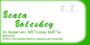 beata bolcskey business card